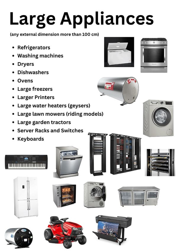 Large home appliances ready for recycling