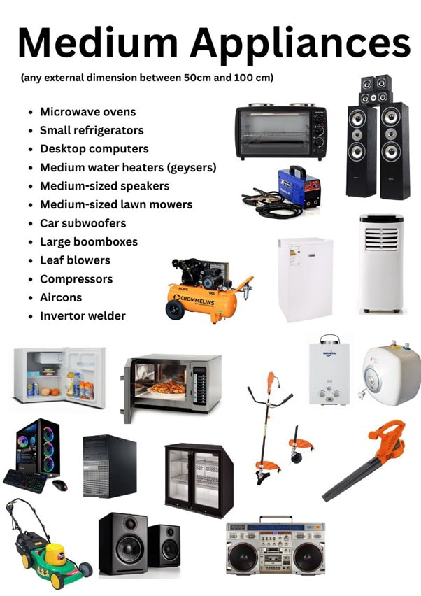 Medium-sized appliances prepared for responsible disposal